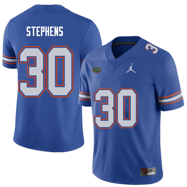 Jordan Brand Men #30 Garrett Stephens Florida Gators College Football Jerseys Sale-Royal - Click Image to Close